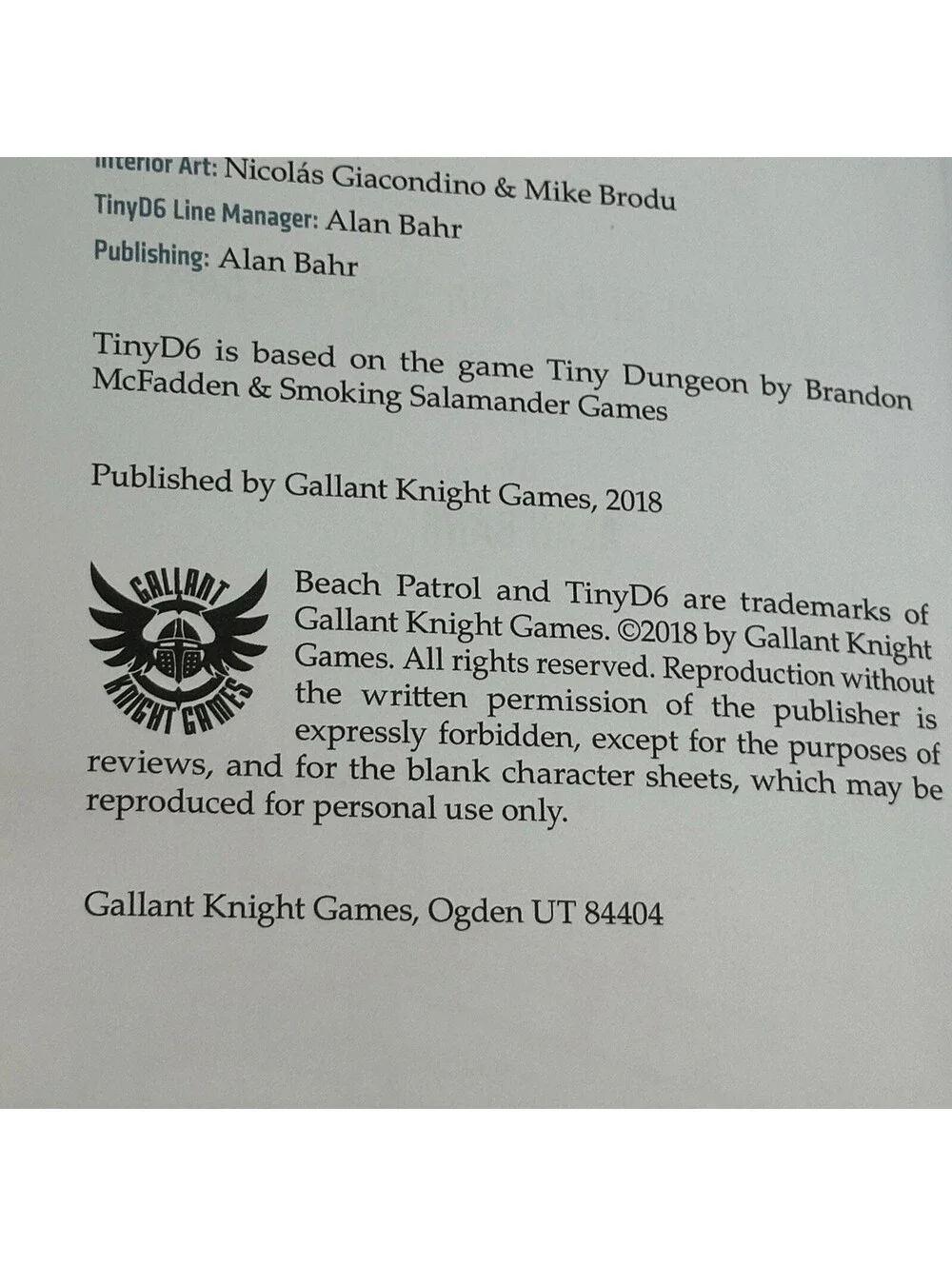 Beach Patrol RPG - Roleplay Baywatch Powered by Tiny D6 Gallant Knight